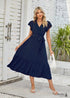 Vestido midi bohemio de encaje con escote en V y mangas voladoras Mia